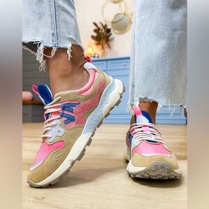 MIA Pink and Tan Women's Sneakers